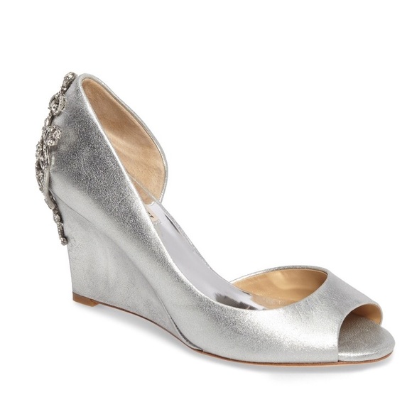 Badgley Mischka Meagan Embellished Peep Toe Wedge - Picture 4 of 4